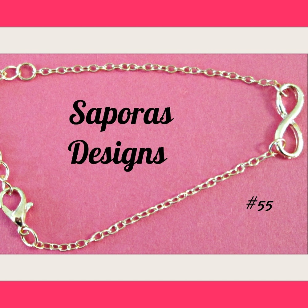 Gold Tone Infinity Design Chain Bracelet